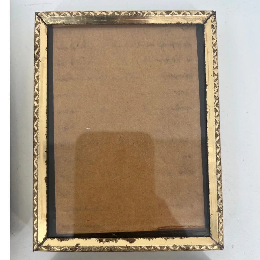 Vintage Picture Frame Set Metal Gold Hollywood Regency 3X5